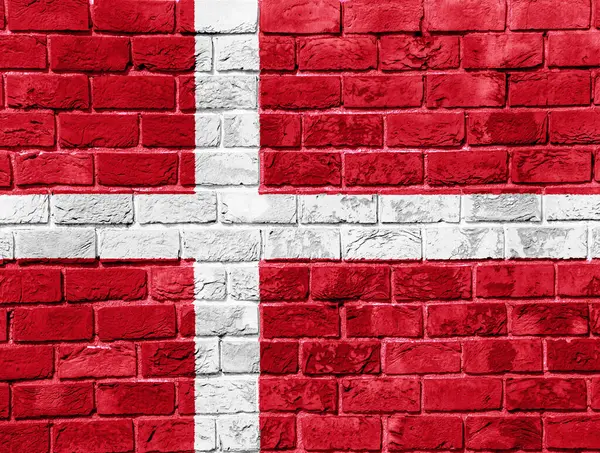 Arka Planda Danimarka Bayrağı Var Kavram Kolajı — Stok fotoğraf