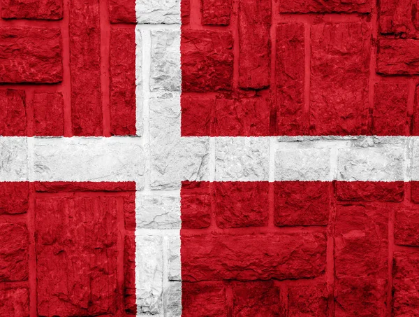 Bandera Dinamarca Sobre Fondo Texturizado Concepto Collage — Foto de Stock