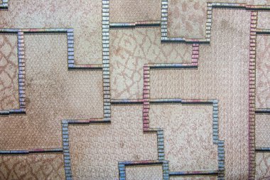 Geometric pattern gray fabric. Furniture jacquard fabric with geometric pattern.