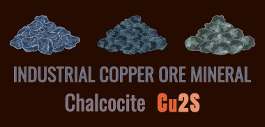 Tebeşir ayini çizimleri. Endüstriyel polis mineralleri. Chalcocite. Stratejik mineraller.