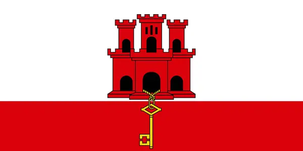 Bandeira Oficial Atual Gibraltar Bandeira Estado Gibraltar Ilustração — Fotografia de Stock