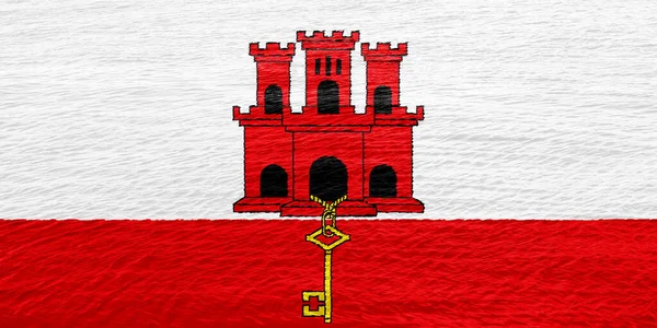 Прапор Гібралтару Текстурованому Тлі Концепція Колажу — стокове фото