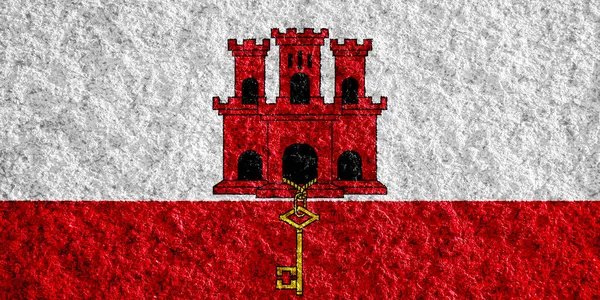 Флаг Гибралтара Текстурированном Фоне Концепция Коллажа — стоковое фото