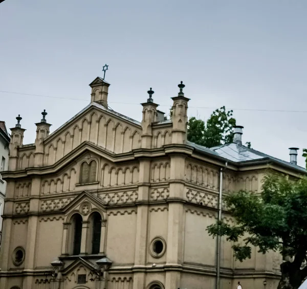 Tempel Synagogue Synagogue Kazimierz District Krakow Poland Overcast Weather Cloudy — Stock Photo, Image