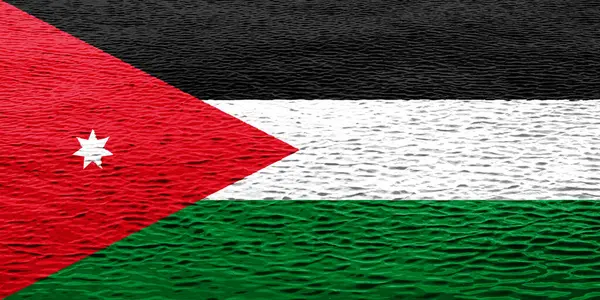 Flagge Des Haschemitischen Königreichs Jordanien Auf Einem Strukturierten Hintergrund Konzeptcollage — Stockfoto
