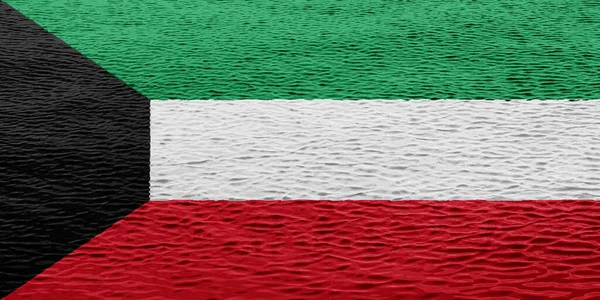 Staatsflagge Von Kuwait Auf Einem Strukturierten Hintergrund Konzeptcollage — Stockfoto