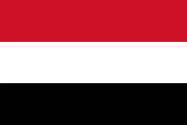 Офіційний Нинішній Прапор Ємену Державний Прапор Ємену Ілюстрація — стокове фото