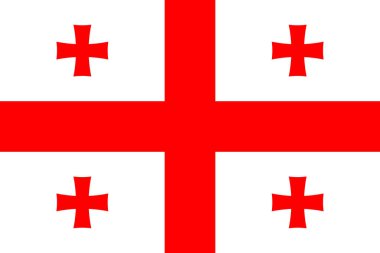 Gürcistan 'ın resmi bayrağı. Georgia bayrağı. Görüntü.