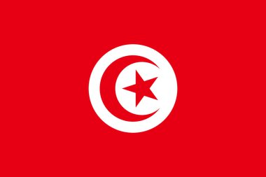 Tunus Cumhuriyeti 'nin resmi bayrağı. Tunus bayrağı. Görüntü.