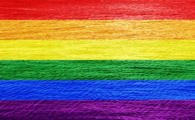 Su dokusunda LGBT bayrağı. Kavramsal kolaj.