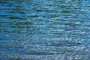 Water ripple texture background. Wavy water surface during sunset, golden light reflecting in the water.