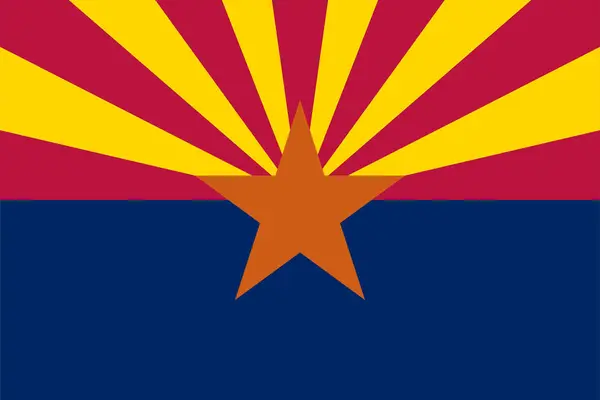 Bandera Oficial Actual Del Estado Arizona Bandera Estatal Arizona Ilustración —  Fotos de Stock