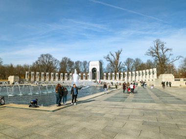 Washington, DC, ABD - 12.16.2023: Washington 'da 2. Dünya Savaşı Anıtı