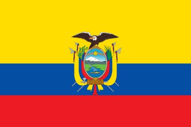 Ekvador Cumhuriyeti 'nin resmi bayrağı. Ekvador eyalet bayrağı. Görüntü.