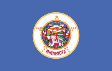 Minnesota 'nın resmi bayrağı. Minnesota eyalet bayrağı. Görüntü.