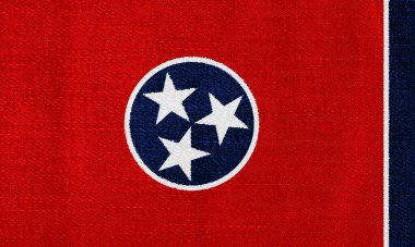 ABD 'nin Tennessee eyaleti bayrağı. Kavram kolajı.