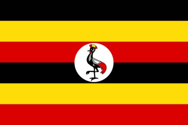 Uganda Cumhuriyeti 'nin resmi bayrağı. Uganda bayrağı. Görüntü.
