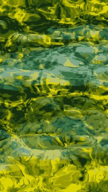 Traunsee Gölü 'nün kıyı bölgesindeki su arka planının resmi. Suyun altındaki taşların renkli dokusu