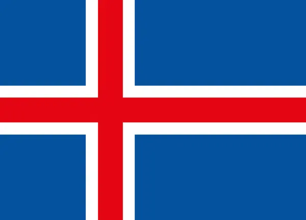 現在のアイスランドの国旗 アイスランドの国旗 イラストレーション — ストック写真