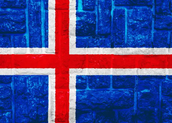 Bandeira Islândia Sobre Fundo Texturizado Colagem Conceitos — Fotografia de Stock