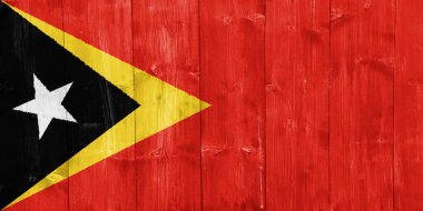 Doğu Timor Demokratik Cumhuriyeti bayrağı. Kavram kolajı.
