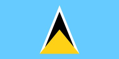 Aziz Lucia 'nın resmi bayrağı. Aziz Lucia bayrağı. Görüntü.