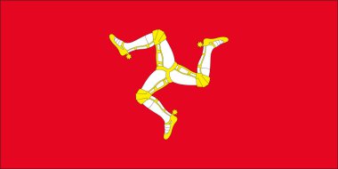Man Adası 'nın resmi bayrağı. Eyalet bayrağı. Görüntü.