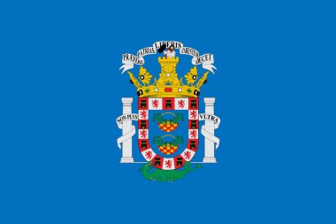 Melilla 'nın resmi bayrağı. Melilla eyalet bayrağı. Görüntü.