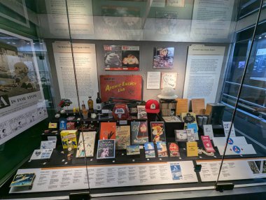 Las Vegas, Nevada, ABD - 08.04.2024: Ulusal Atom Test Müzesi. Müze sergileri.