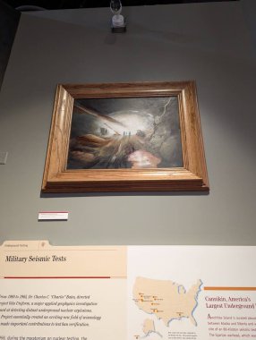 Las Vegas, Nevada, ABD - 08.04.2024: Ulusal Atom Test Müzesi. Müze sergileri.