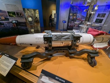 Las Vegas, Nevada, ABD - 08.04.2024: Ulusal Atom Test Müzesi. Müze sergileri.