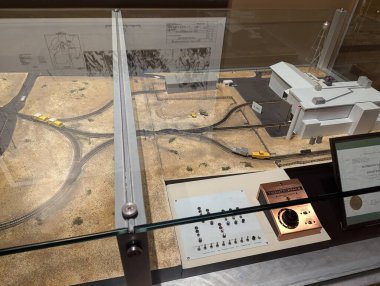 Las Vegas, Nevada, ABD - 08.04.2024: Ulusal Atom Test Müzesi. Müze sergileri.