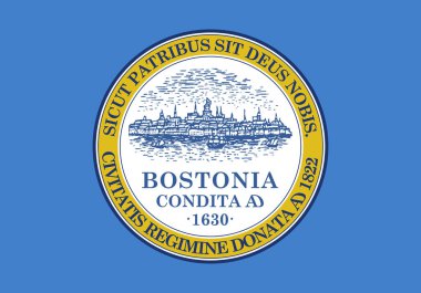 Boston, Massachusetts, ABD bayrağı, orijinal renkler ve oranlar. Görüntü.