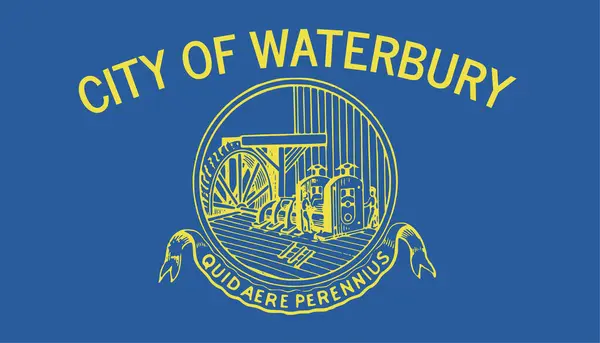 stock image Flag of the city of Waterbury, Connecticut, USA, original colors and proportions. Illustration.