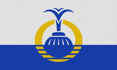 Orlando, Florida, ABD bayrağı, kumaş dokusunda. Kavramsal kolaj.