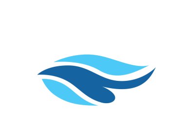 Dalga logosu vektör arka planı. Su ikonu şablonu. Soyut deniz, okyanus dalgaları. Doğa mavi sıvı konsept tasarımı.