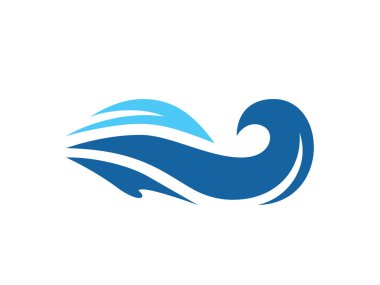 Dalga logosu vektör arka planı. Su ikonu şablonu. Soyut deniz, okyanus dalgaları. Doğa mavi sıvı konsept tasarımı.
