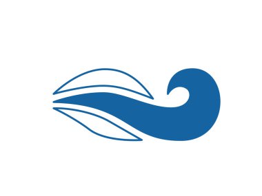 Dalga logosu vektör arka planı. Su ikonu şablonu. Soyut deniz, okyanus dalgaları. Doğa mavi sıvı konsept tasarımı.