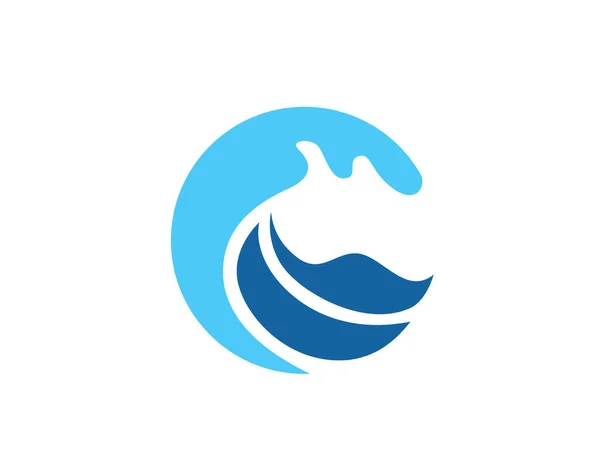 波浪标识矢量背景 水图标模板 大海汹涌 自然蓝色液体概念设计 — 图库矢量图片
