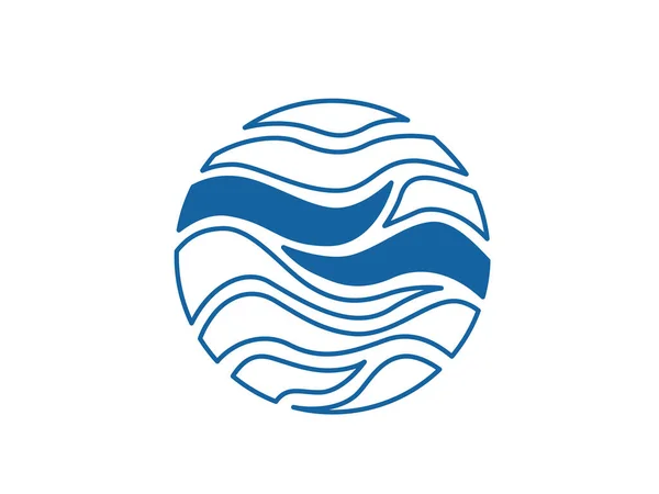 Vague Logo Fond Vectoriel Modèle Icône Eau Mer Abstraite Débordements — Image vectorielle