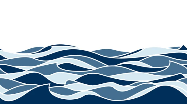 Tło Wektora Fali Woda Morska Abstrakcyjny Bezszwowy Wzór Niebieski Sztandar — Wektor stockowy