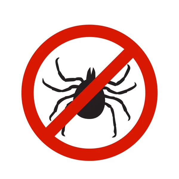Attention Attention Aux Tiques Illustration Vectorielle Cochez Insecte Dans Panneau — Image vectorielle