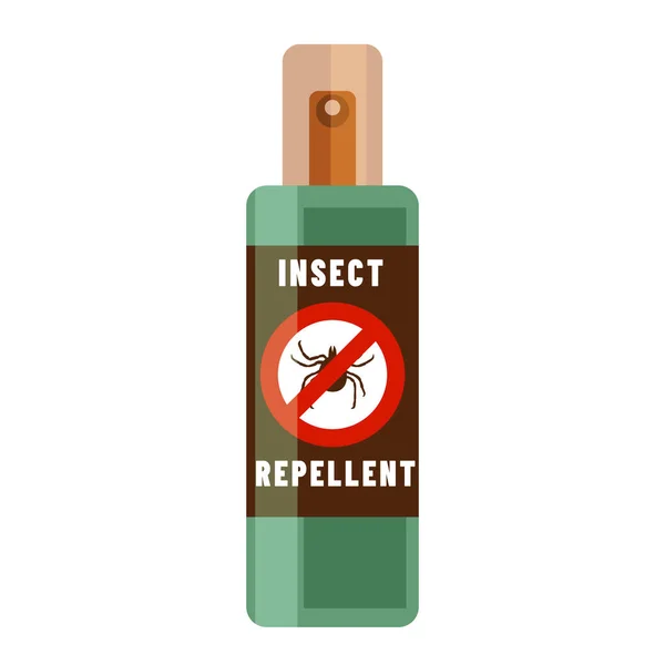 Tick Spray Gratuit Insecte Vectoriale Respingătoare Ilustrație Sticla Izolat Fundal — Vector de stoc