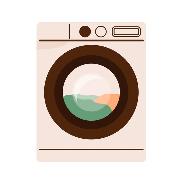 Washing Machine Vector Illustration Washer Isolated White Background Simple Flat — Stock Vector