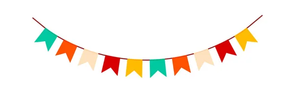 Bandeira Festiva Ilustração Vetor Guirlanda Retro Bunting Estilo Simples Plano — Vetor de Stock