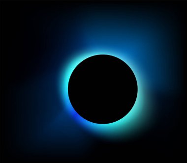 Yuvarlak gradyan vektör arka planı. Siyah arka planda izole edilmiş gradyanı olan daire şeklinde ışık pankartı. Modern model için sıvı neon düğmesi. Merkezinde siyah daire çerçevesi olan soyut sıvı dalga şekli.