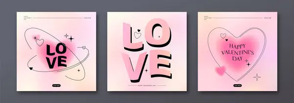 Love Vector Background Modern Card Template Gradient Heart Shape Simple — Stock Vector