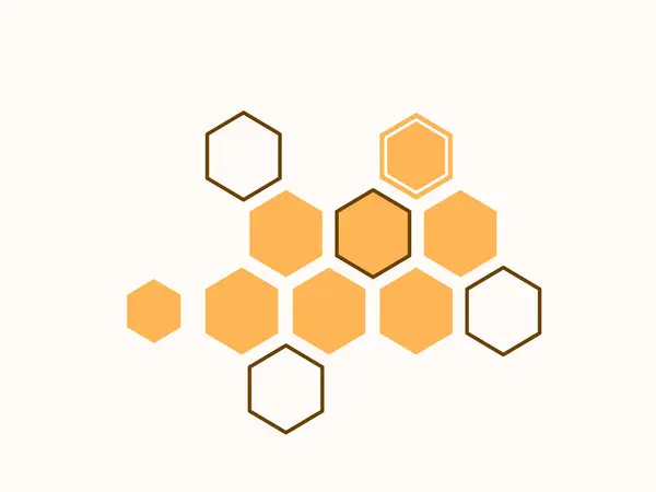 Hřeben Abstraktním Včelím Medovým Vektorem Asymetrickým Tvarem Včelí Jednoduchý Plochý — Stockový vektor