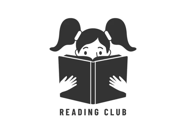 Иллюстрация Векторного Дизайна Логотипа Клуба Чтения Абстрактная Концепция Бизнес Бренда — стоковый вектор