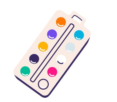 Palet vektör illüstrasyonunu boya. Beyaz arkaplanda izole edilmiş boyama aracı.